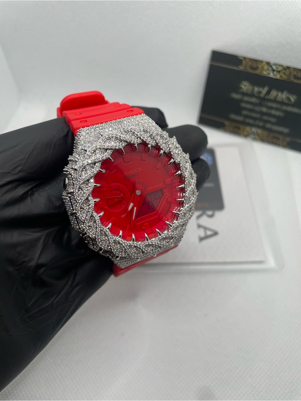 G-Shock Red Digital-Analog Watch with Silver Crystal Bezel